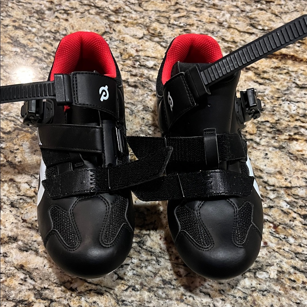 Peloton Black and Red Cycling Shoes